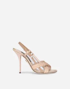 105mm Crossover-Strap Satin Sandals