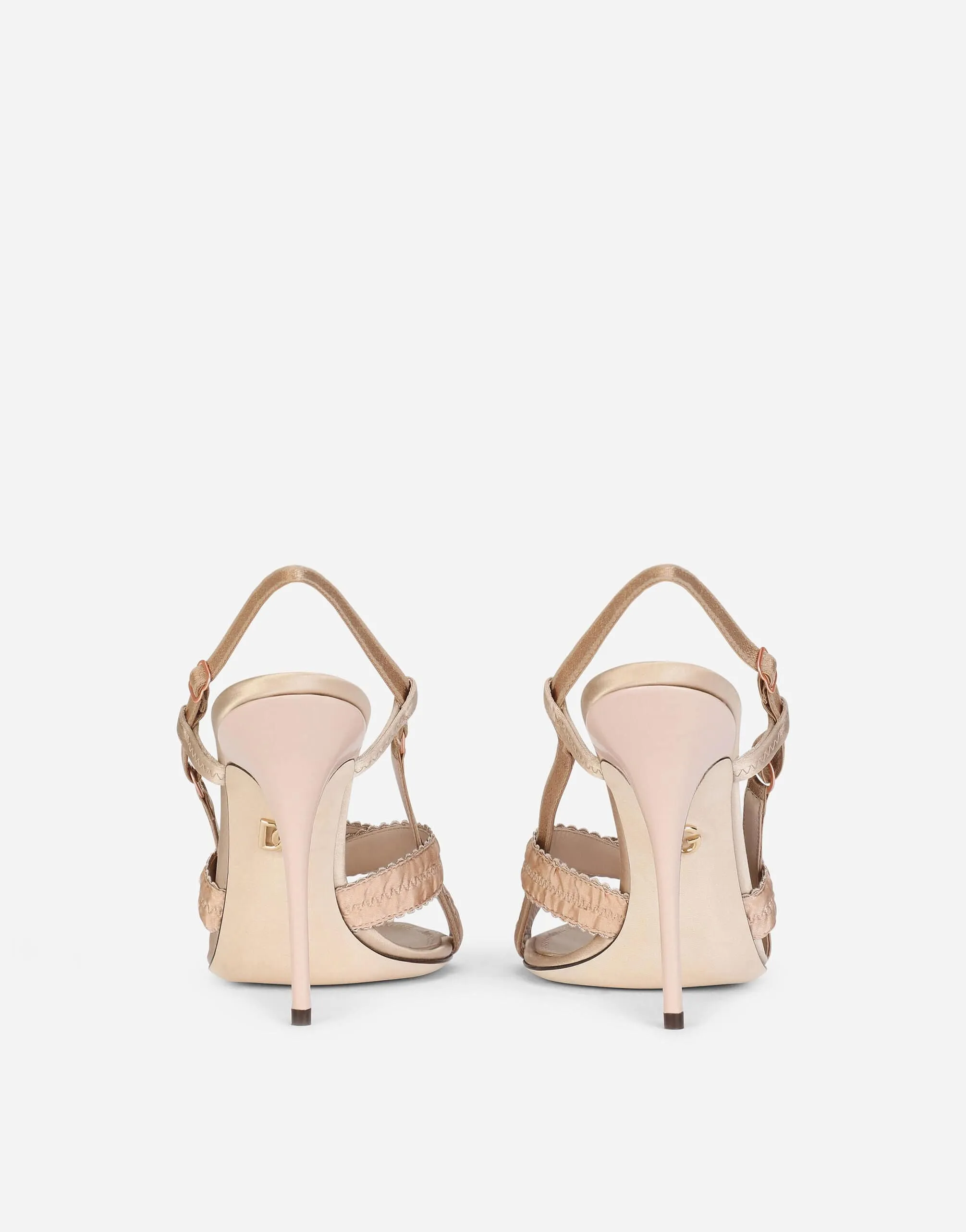 105mm Crossover-Strap Satin Sandals