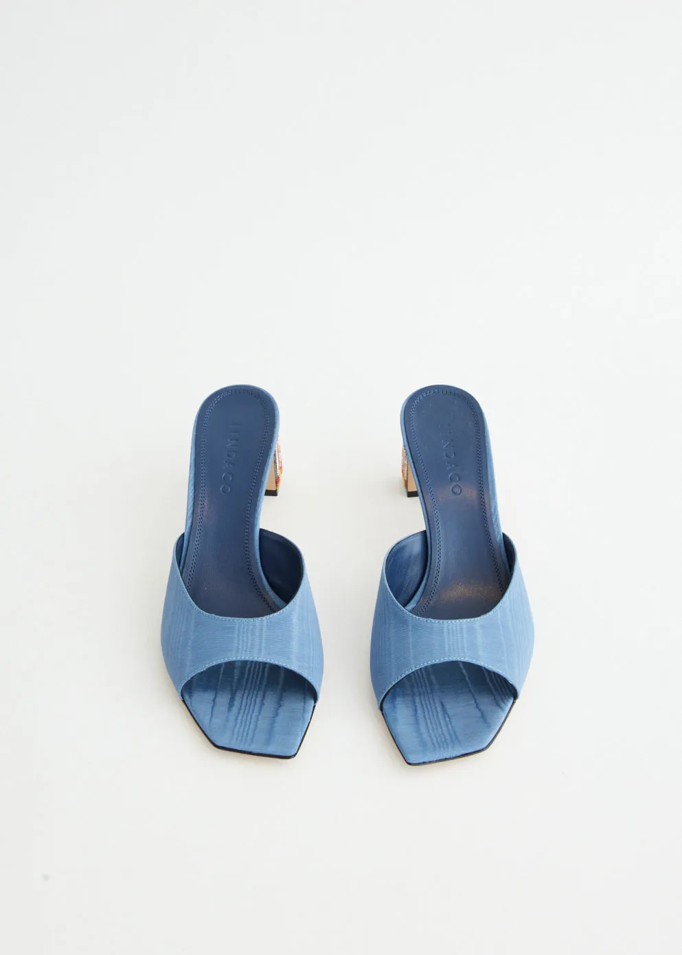 Ade Grosgrain Moire Denim Mules