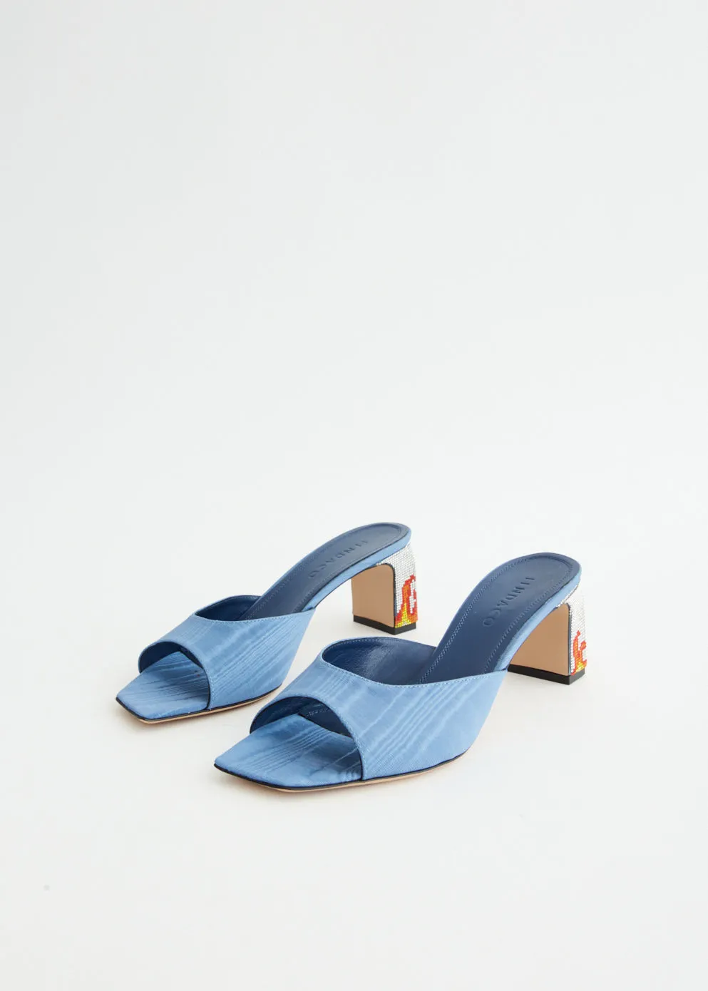 Ade Grosgrain Moire Denim Mules