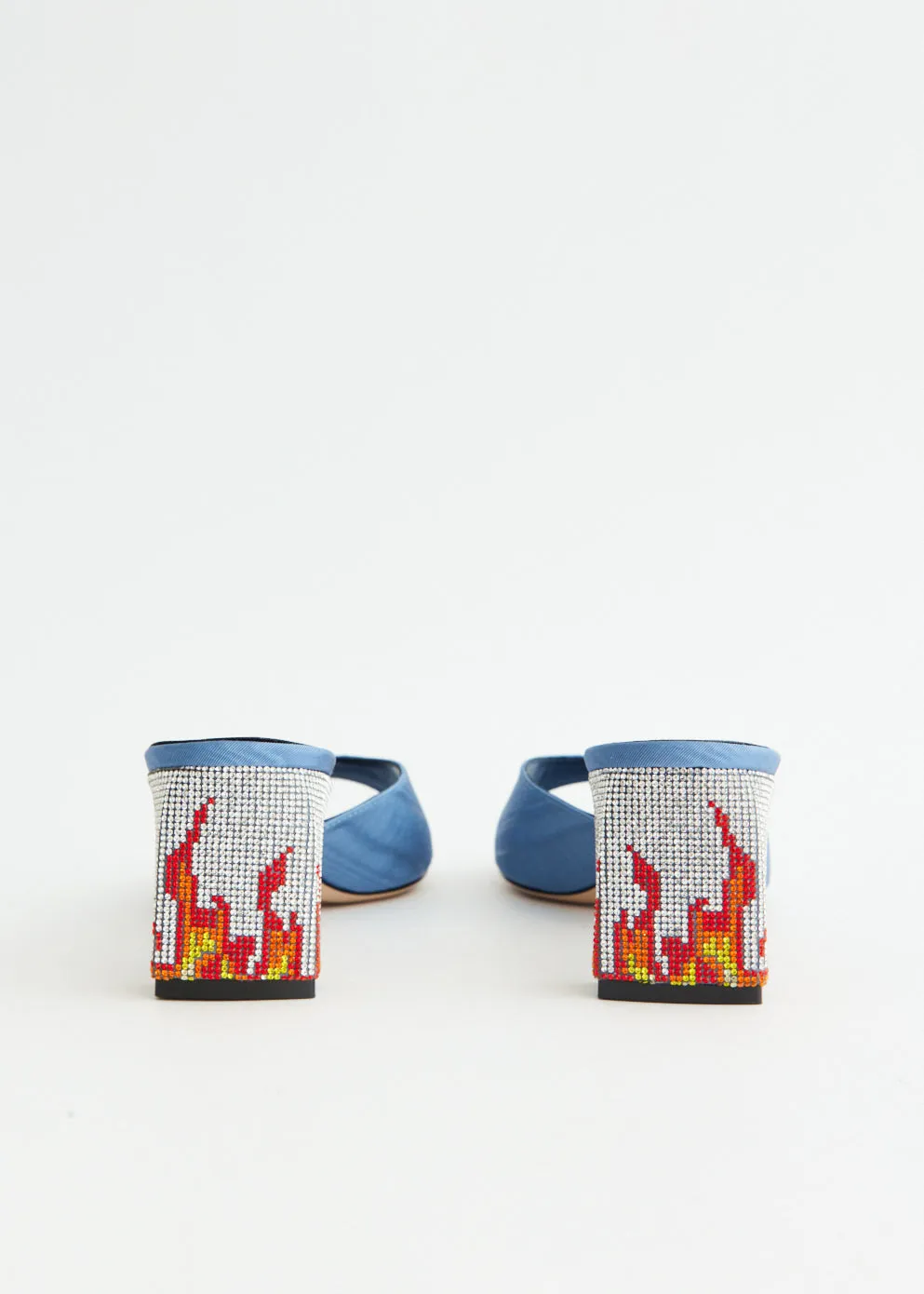 Ade Grosgrain Moire Denim Mules