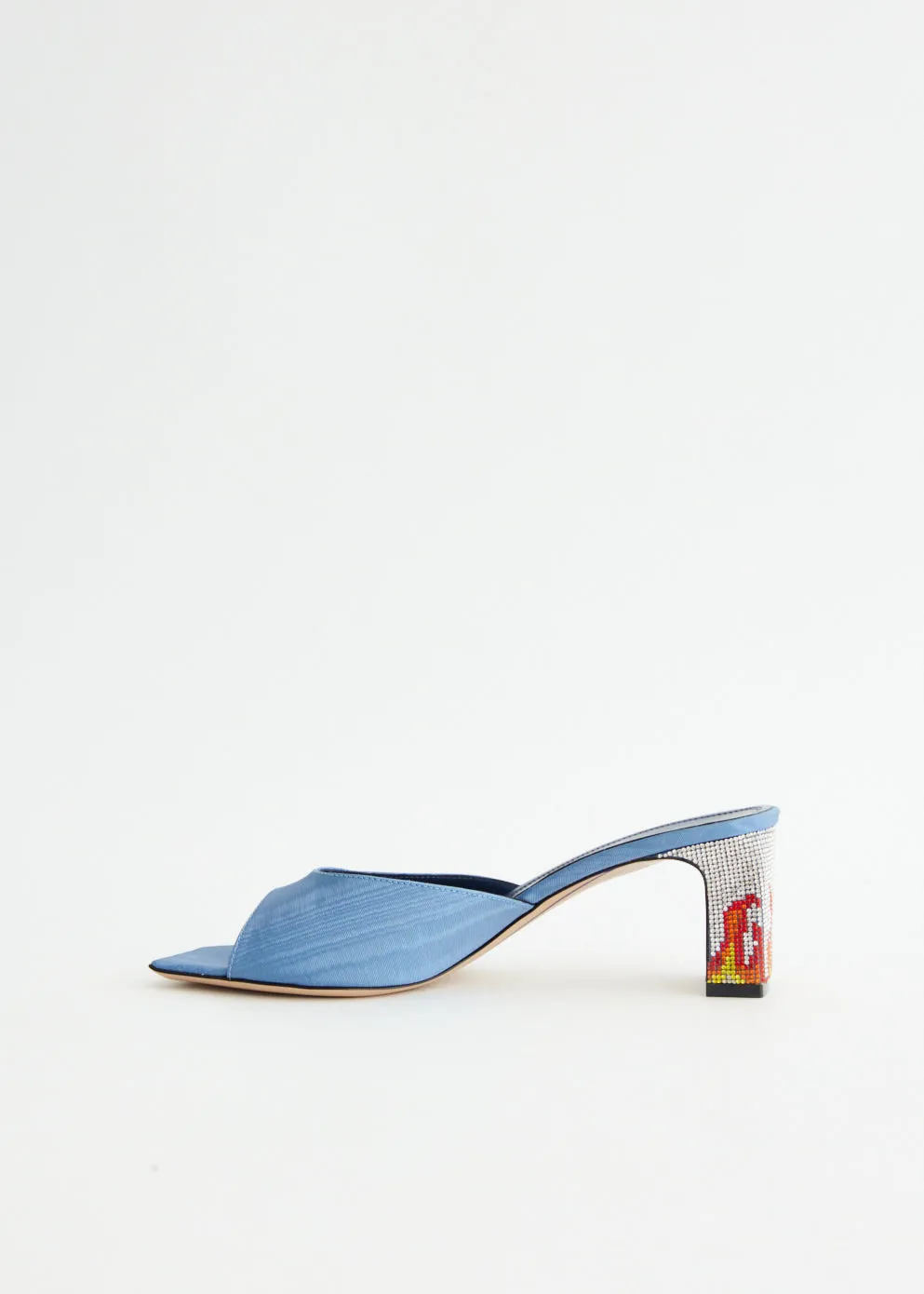 Ade Grosgrain Moire Denim Mules