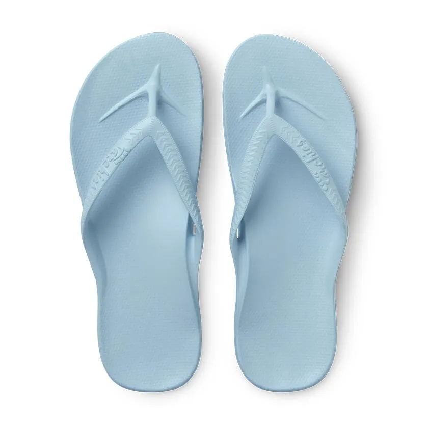 Arch support flip flops in sky blue