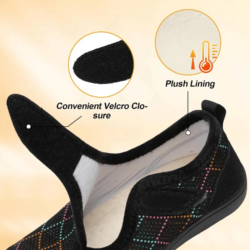 Argyle Adjustable Diabetic Slippers – Comfort and Style for All-Day