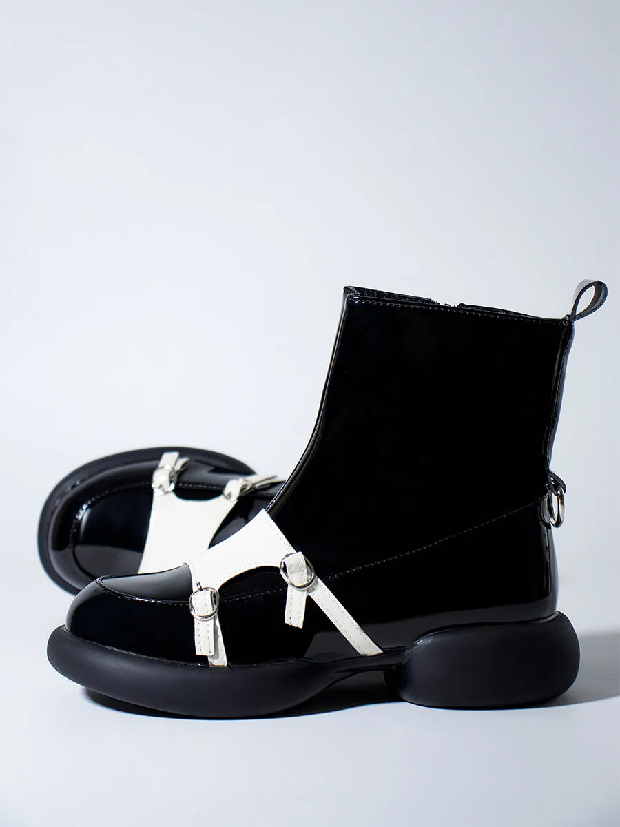 Artificial Patent PU Boots