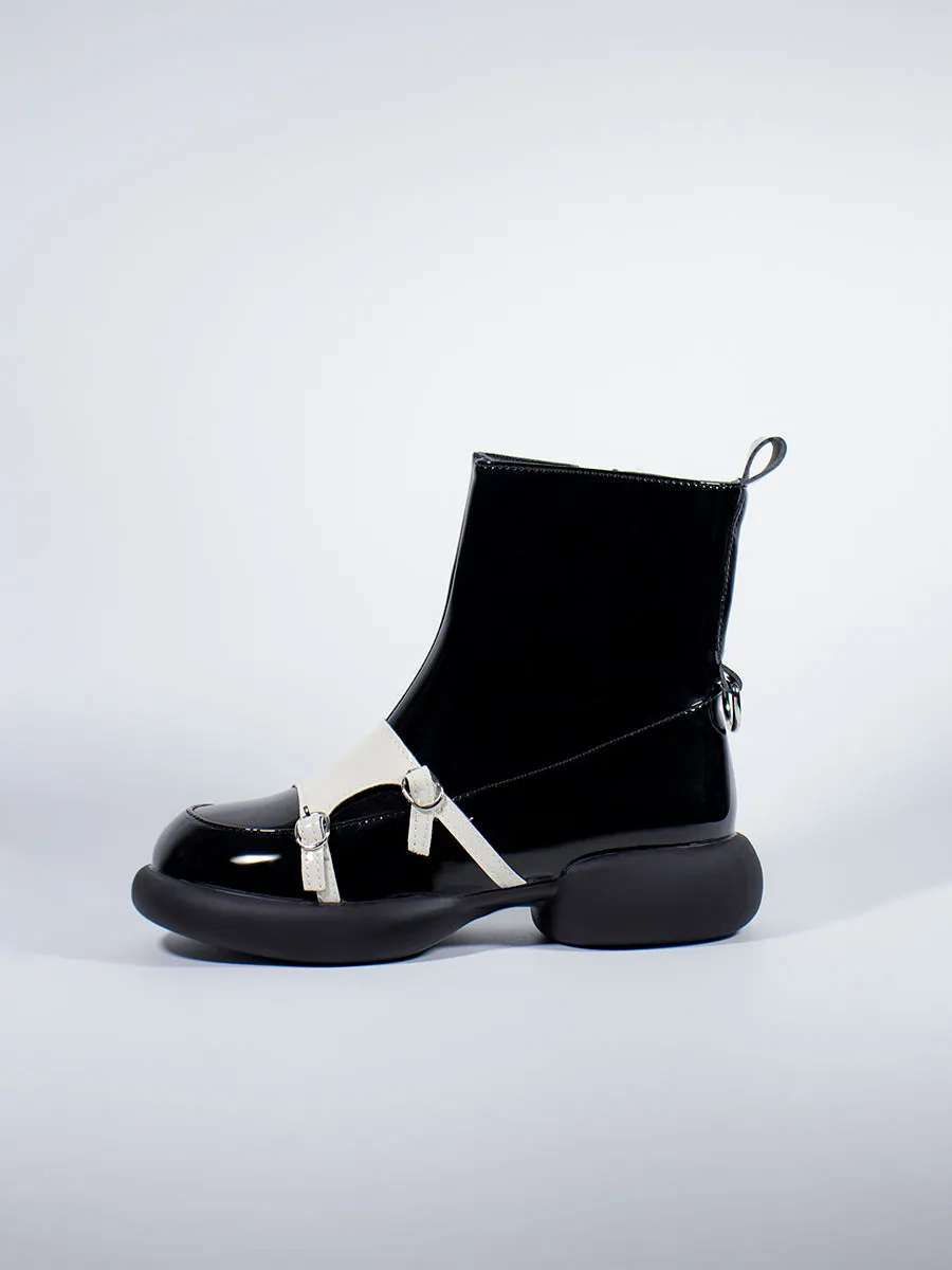 Artificial Patent PU Boots