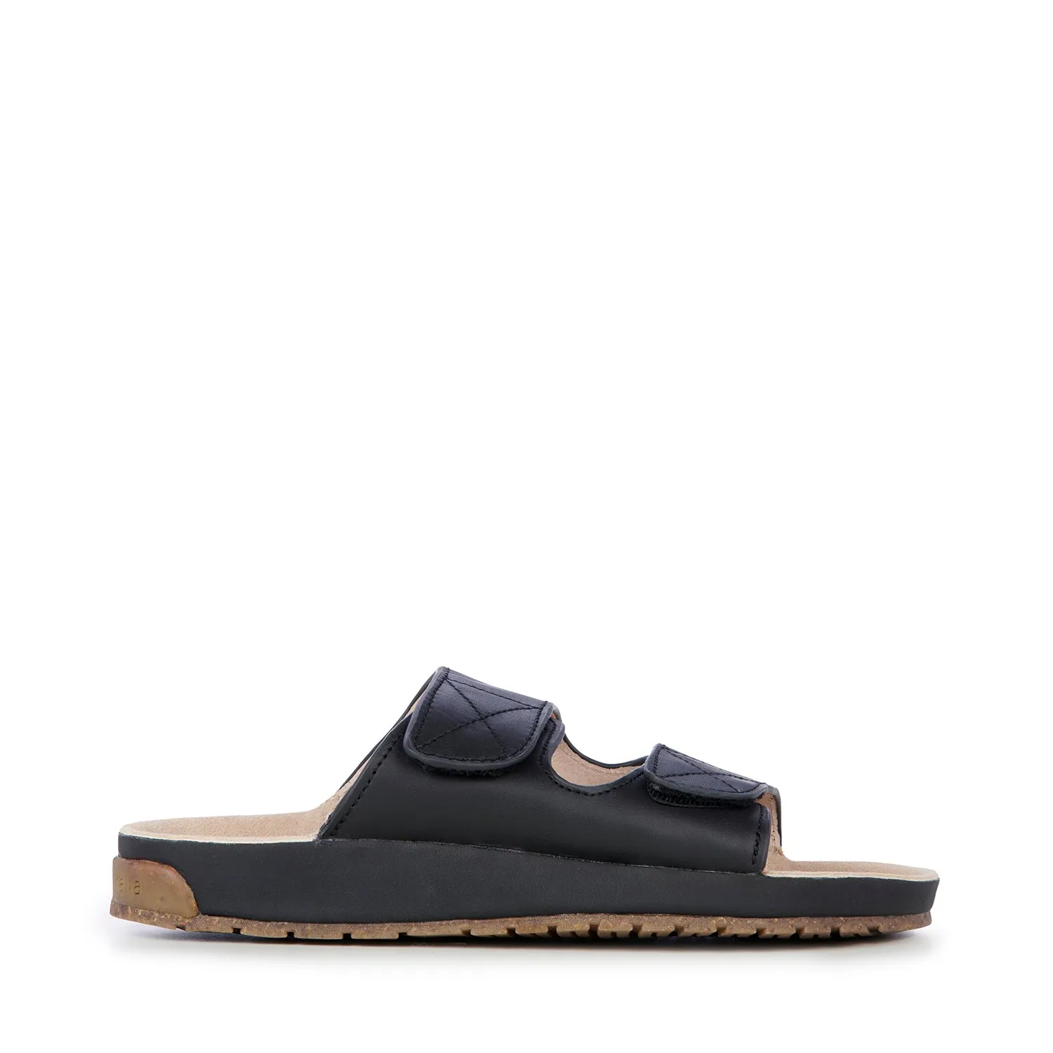 Baza Leather Slide in Black CLOSEOUTS