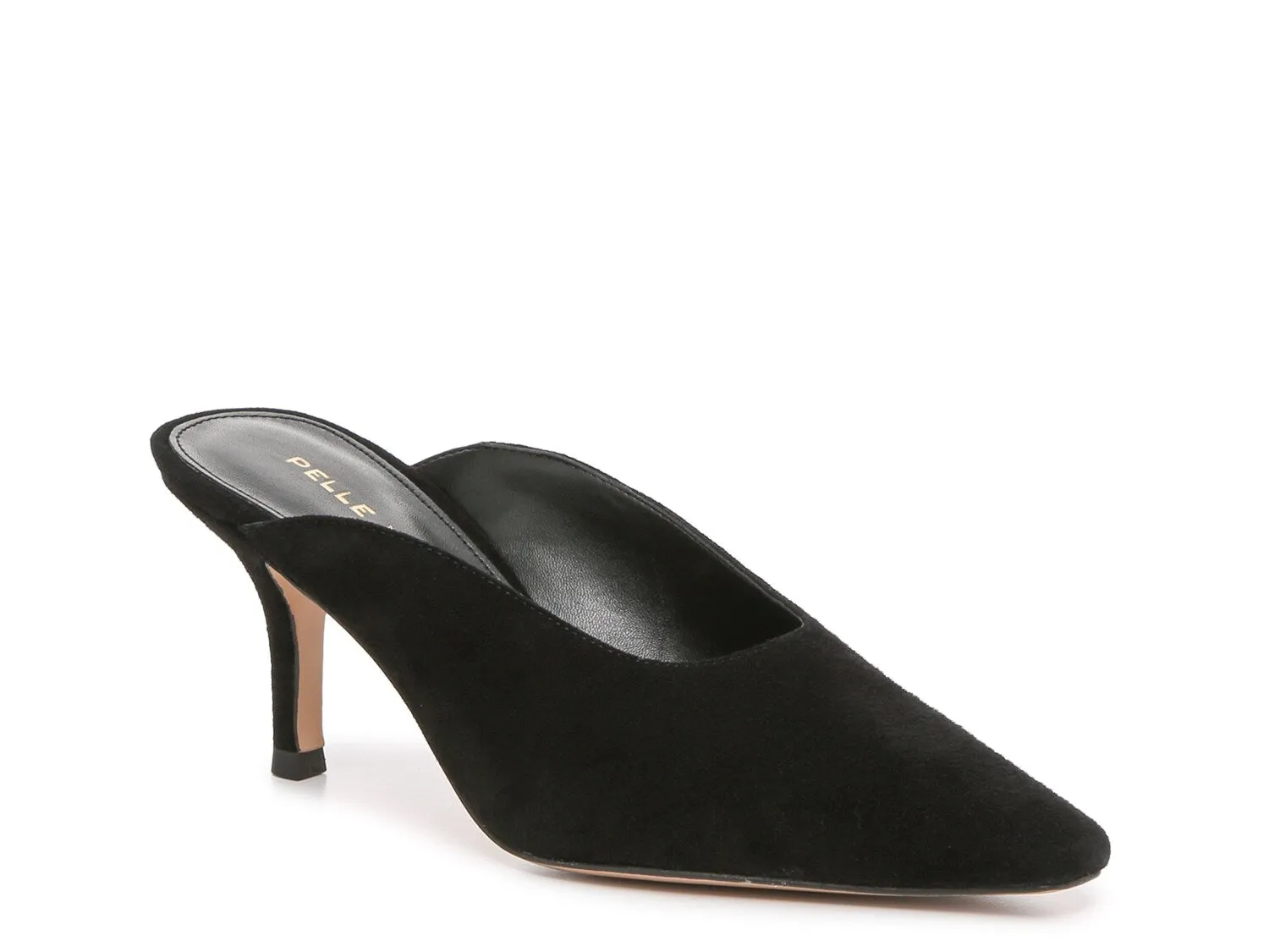 Brandy Black Suede Pelle Moda Mule Pumps