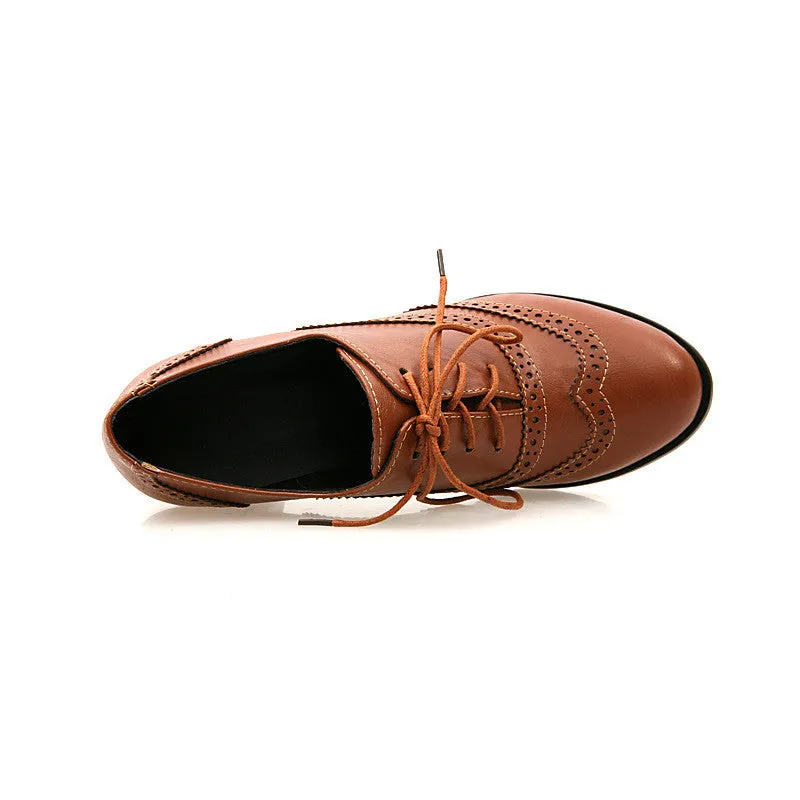 British Style Carved Classy Lace up Oxford Shoes