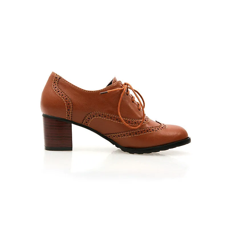 British Style Carved Classy Lace up Oxford Shoes