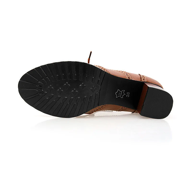 British Style Carved Classy Lace up Oxford Shoes