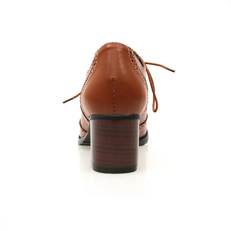 British Style Carved Classy Lace up Oxford Shoes
