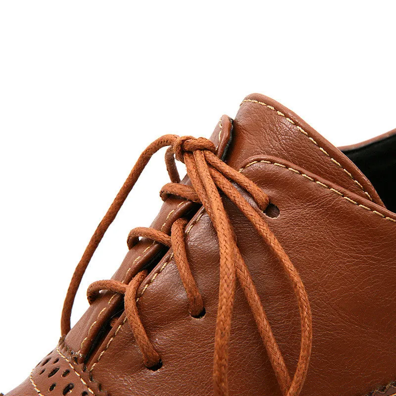 British Style Carved Classy Lace up Oxford Shoes