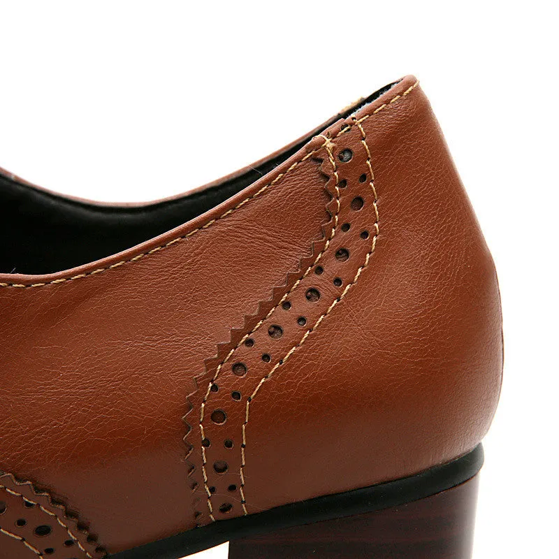 British Style Carved Classy Lace up Oxford Shoes