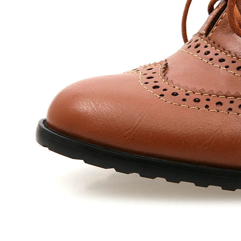 British Style Carved Classy Lace up Oxford Shoes