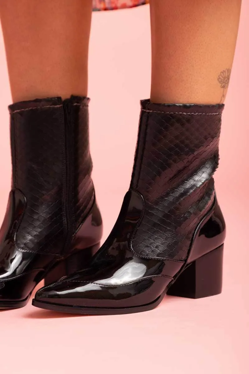 Cairo Mid Boot Black Patent