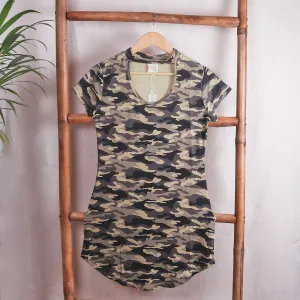 Camouflage Choker Neckline Dress