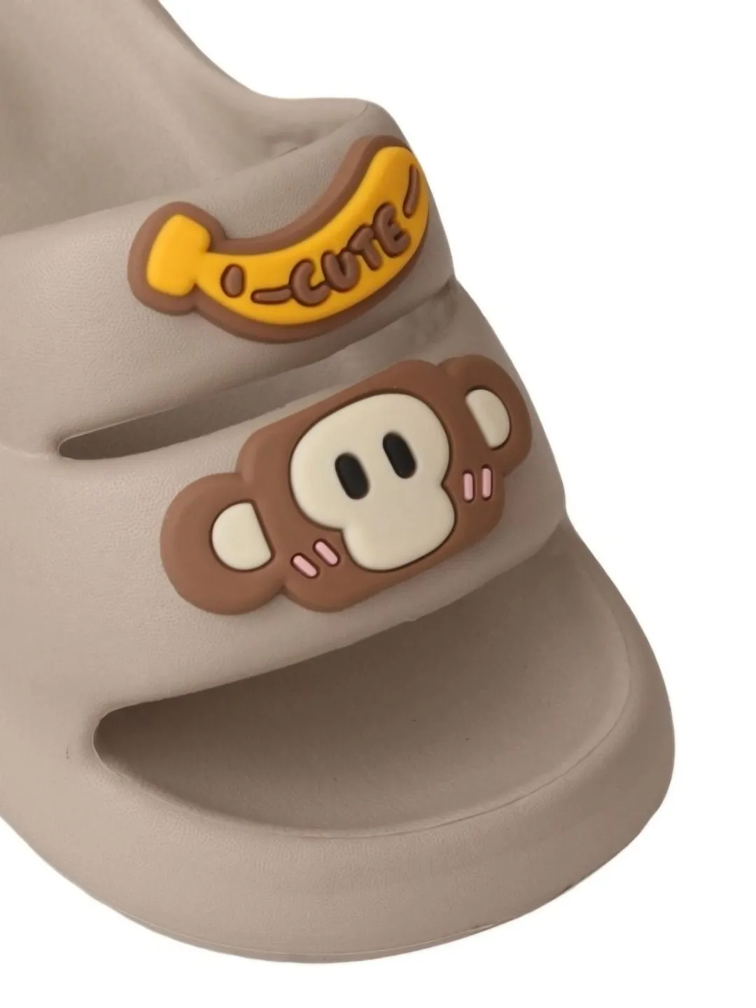 Charming  Brown Monkey Slip-On Slippers For Boys