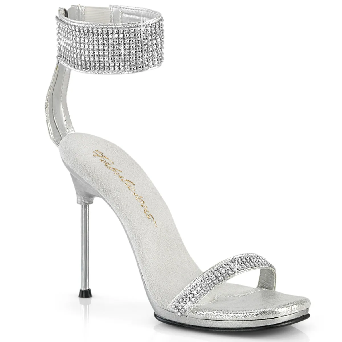CHIC-40 Fabulicious 4 1/2" Chic Silver Sexy Shoes (High Heels)