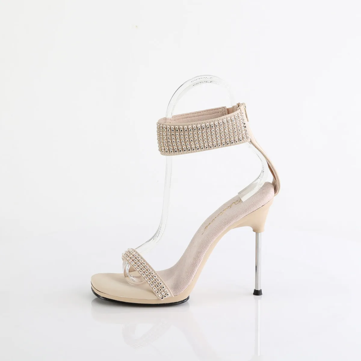 CHIC-40 Fabulicious 4 1/2" Chic Tan Faux Leather-/Tan Sexy Shoes (High Heels)