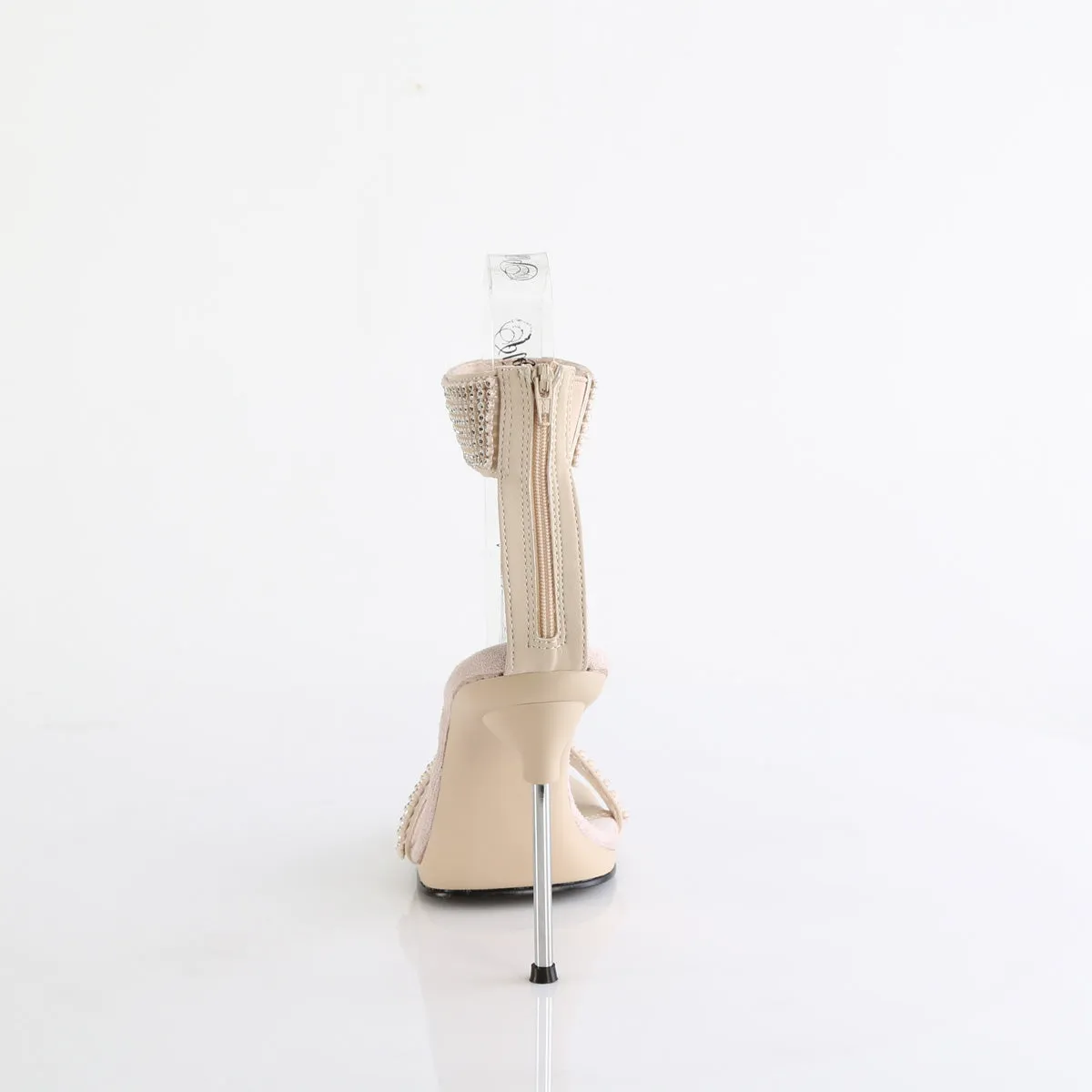 CHIC-40 Fabulicious 4 1/2" Chic Tan Faux Leather-/Tan Sexy Shoes (High Heels)