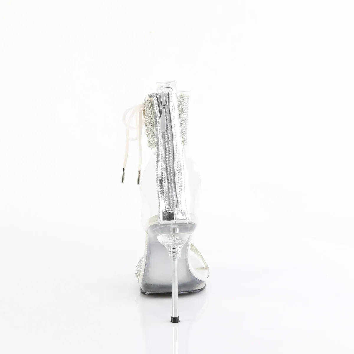 CHIC-47 Fabulicious 4 1/2" Chic Clear/Silver Sexy Shoes (High Heels)