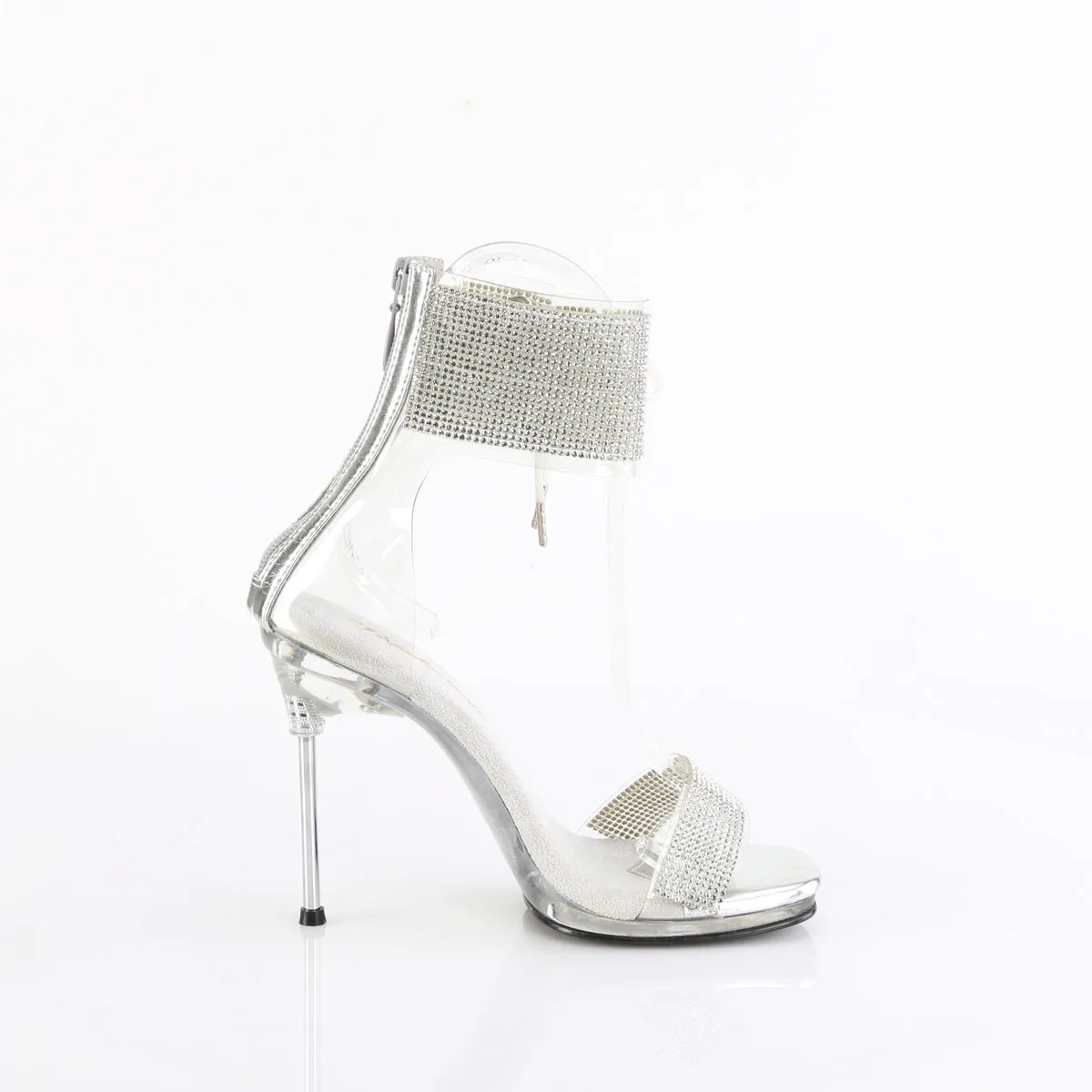 CHIC-47 Fabulicious 4 1/2" Chic Clear/Silver Sexy Shoes (High Heels)