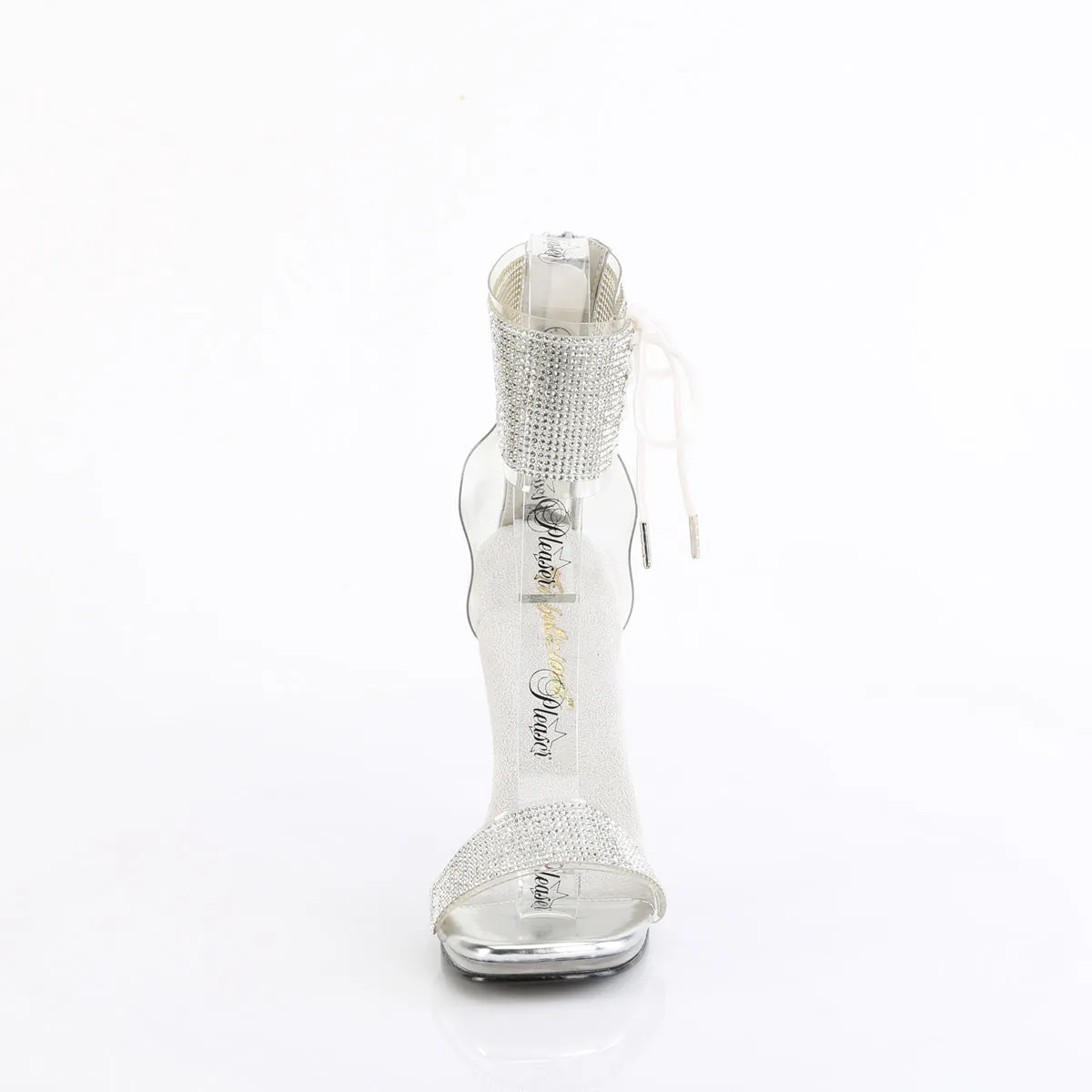 CHIC-47 Fabulicious 4 1/2" Chic Clear/Silver Sexy Shoes (High Heels)