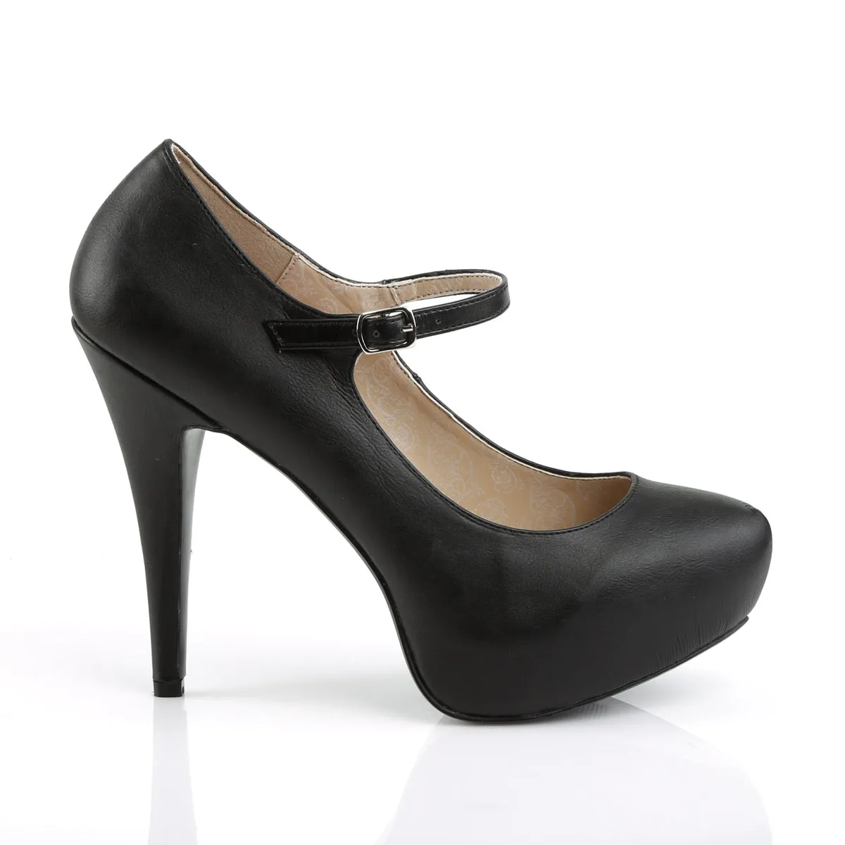 CHLOE-02 Pleaser Pink Label Black Faux Leather Sexy Platform (Large Size Available)
