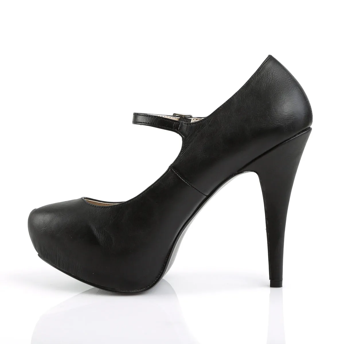 CHLOE-02 Pleaser Pink Label Black Faux Leather Sexy Platform (Large Size Available)