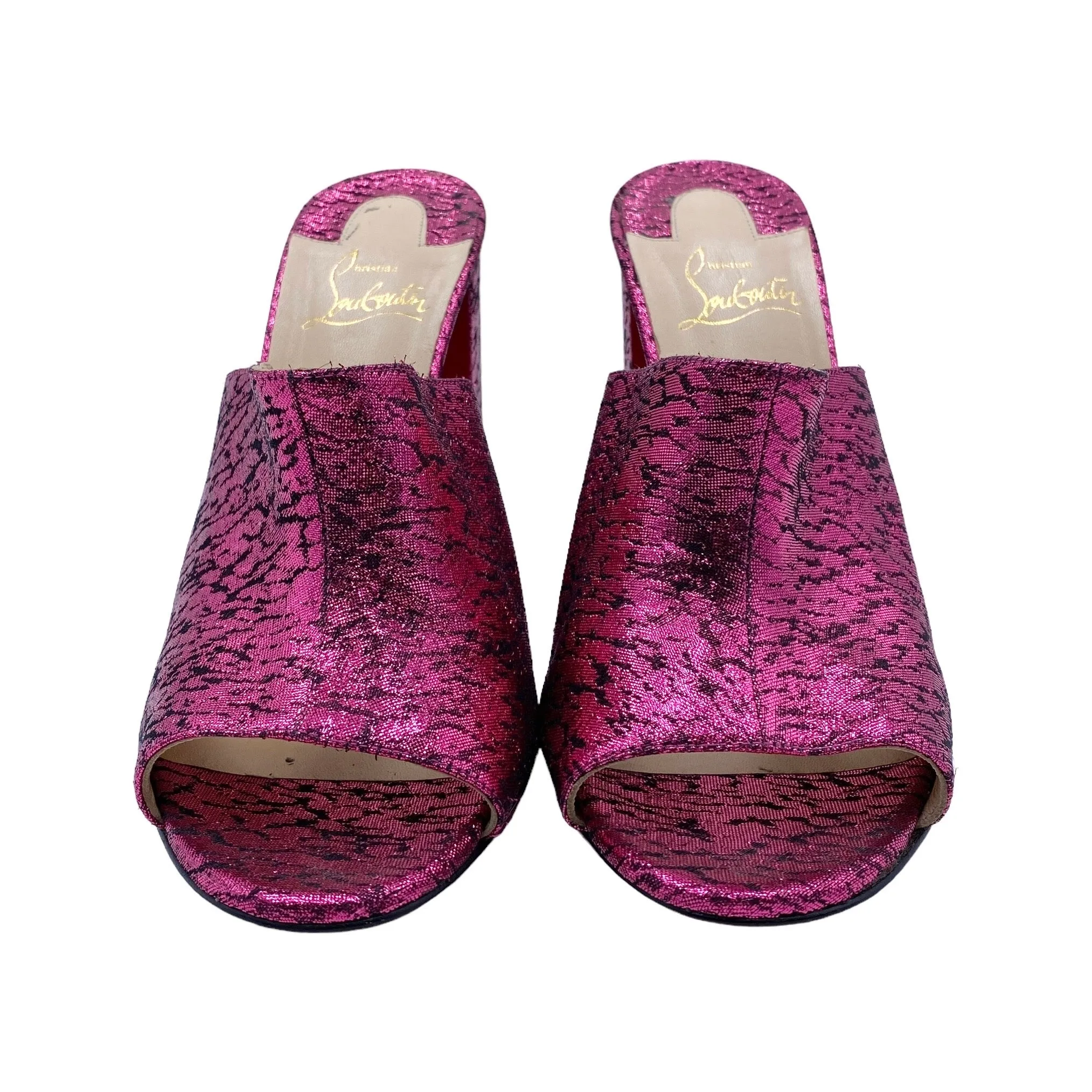 CHRISTIAN LOUBOUTIN LAME MULES EU 39/ UK 6
