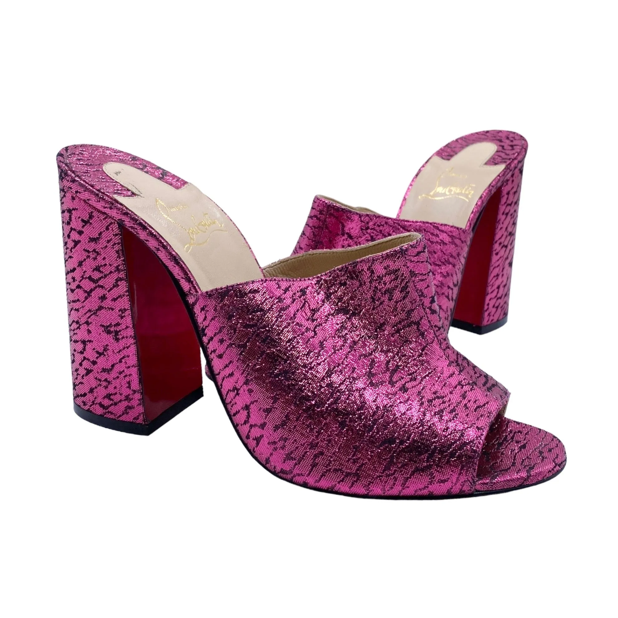 CHRISTIAN LOUBOUTIN LAME MULES EU 39/ UK 6