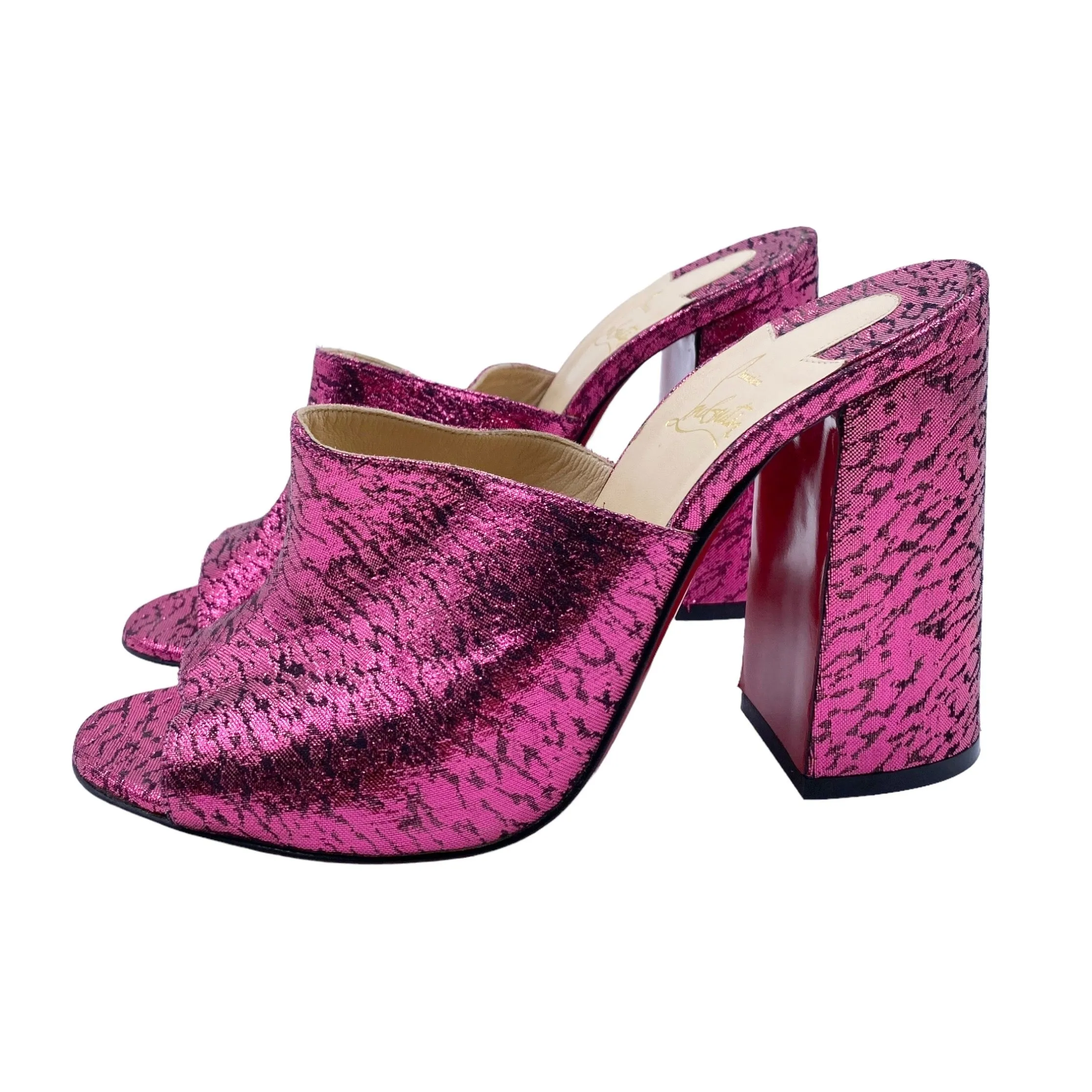 CHRISTIAN LOUBOUTIN LAME MULES EU 39/ UK 6