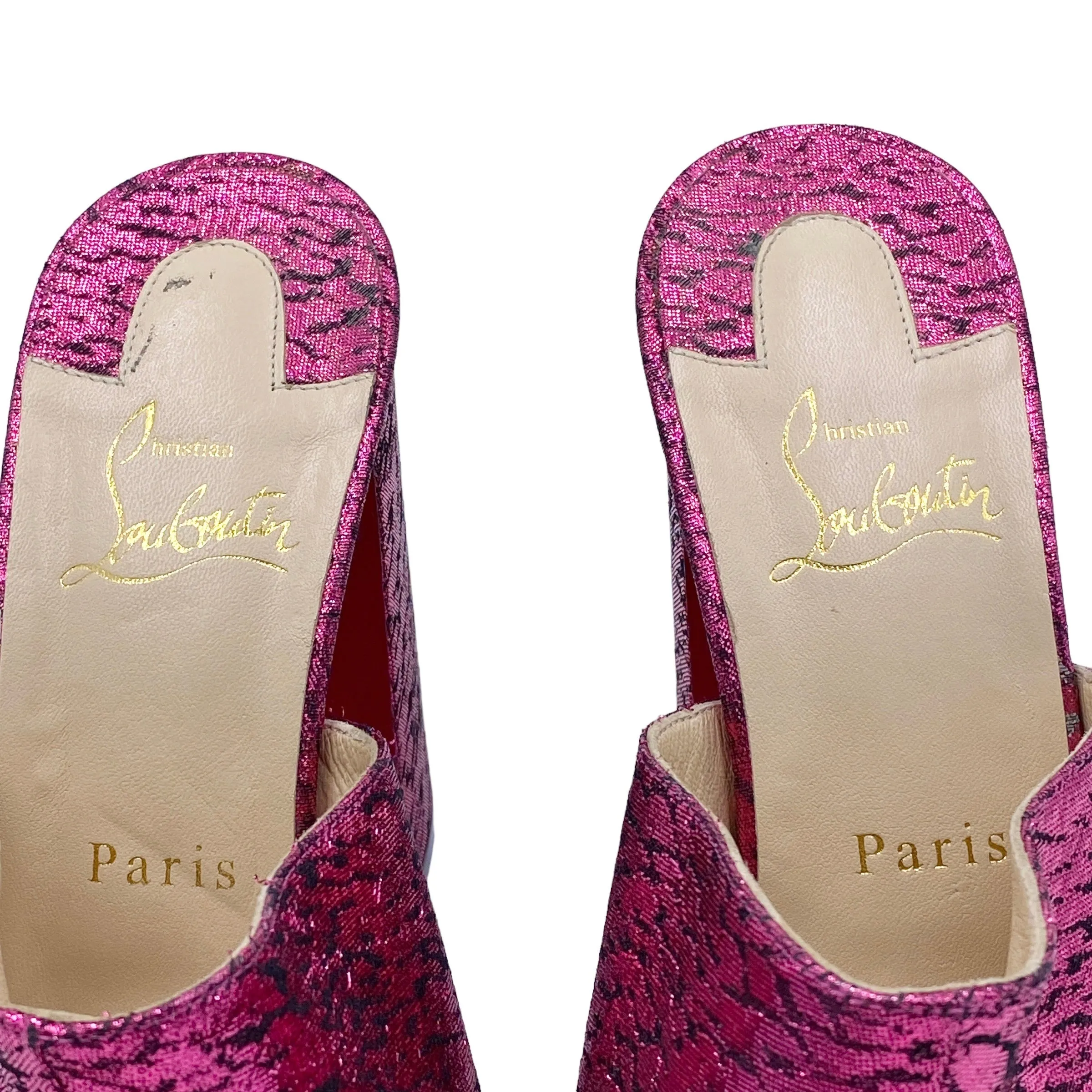 CHRISTIAN LOUBOUTIN LAME MULES EU 39/ UK 6