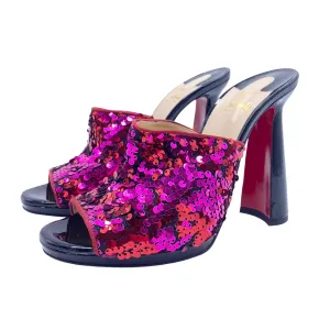 CHRISTIAN LOUBOUTIN SEQUIN MULES EU 40/ UK 7