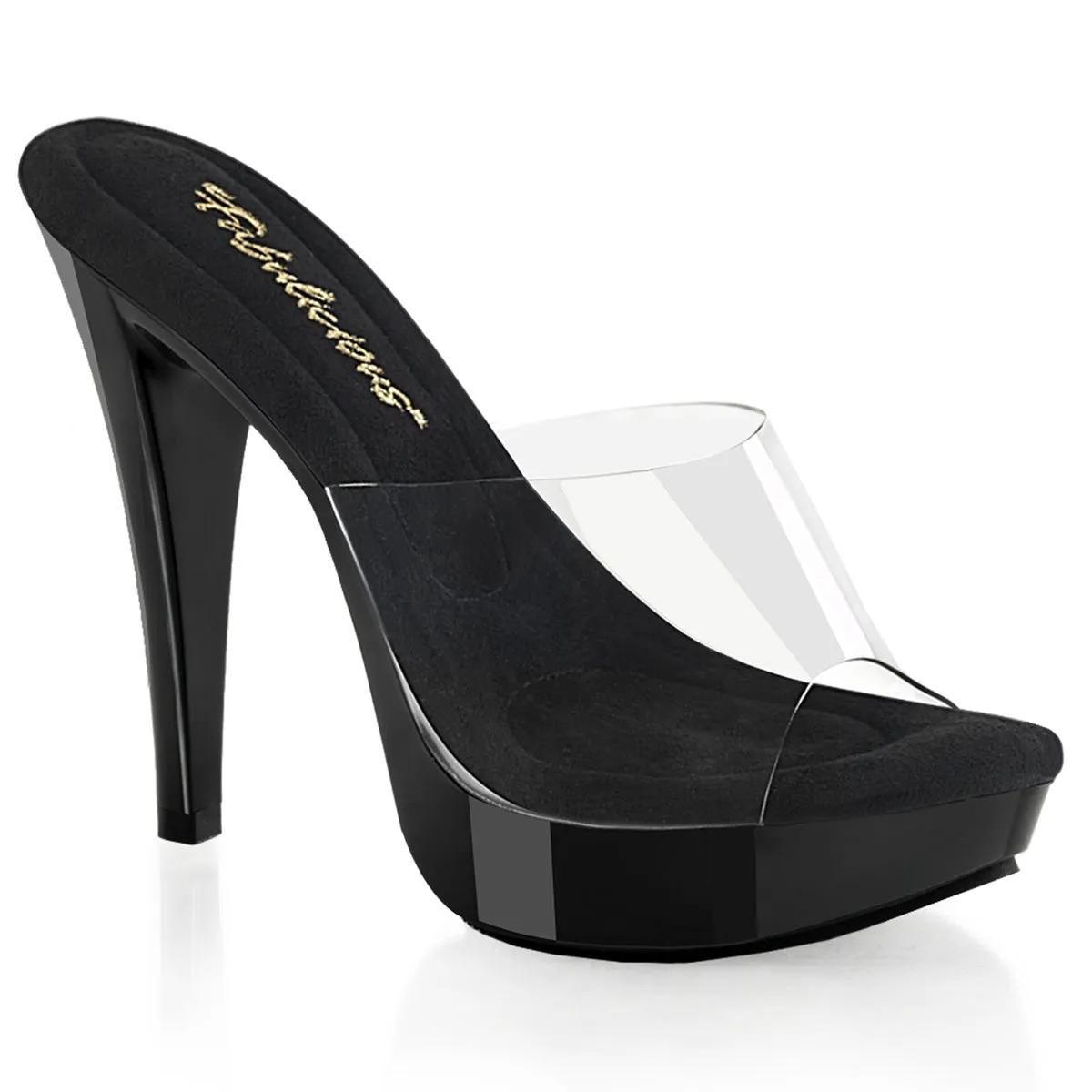 COCKTAIL-501 Fabulicious 5" Cocktail Clear/Black Sexy Shoes (High Heels)