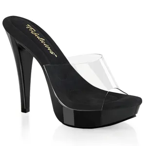COCKTAIL-501 Fabulicious 5" Cocktail Clear/Black Sexy Shoes (High Heels)