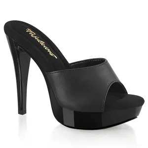 COCKTAIL-501L Fabulicious 5" Cocktail Black Leather Sexy Shoes (High Heels)