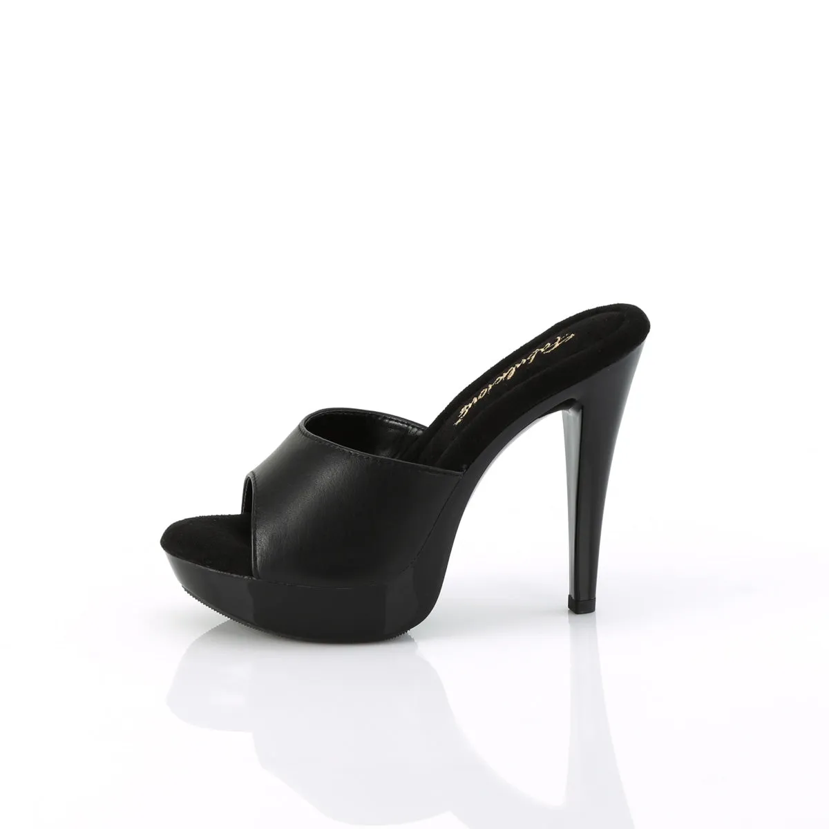COCKTAIL-501L Fabulicious 5" Cocktail Black Leather Sexy Shoes (High Heels)