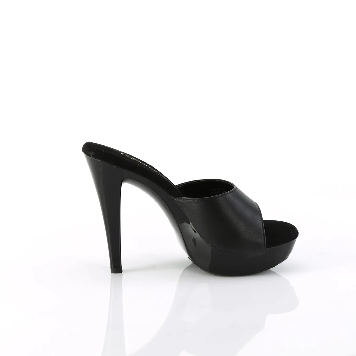 COCKTAIL-501L Fabulicious 5" Cocktail Black Leather Sexy Shoes (High Heels)