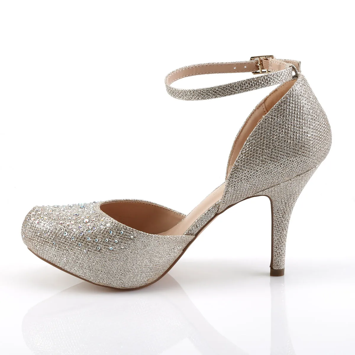 COVET-03 Fabulicious Nude Glitter Mesh Fabric Sexy Shoes (High Heels)