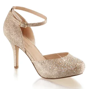 COVET-03 Fabulicious Nude Glitter Mesh Fabric Sexy Shoes (High Heels)