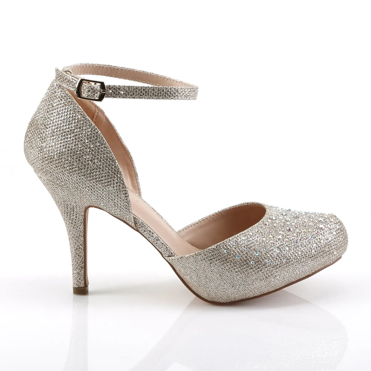 COVET-03 Fabulicious Nude Glitter Mesh Fabric Sexy Shoes (High Heels)