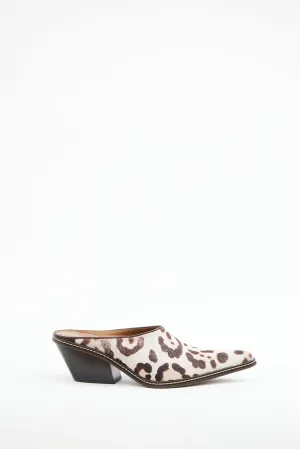 Cream Print Western Mule