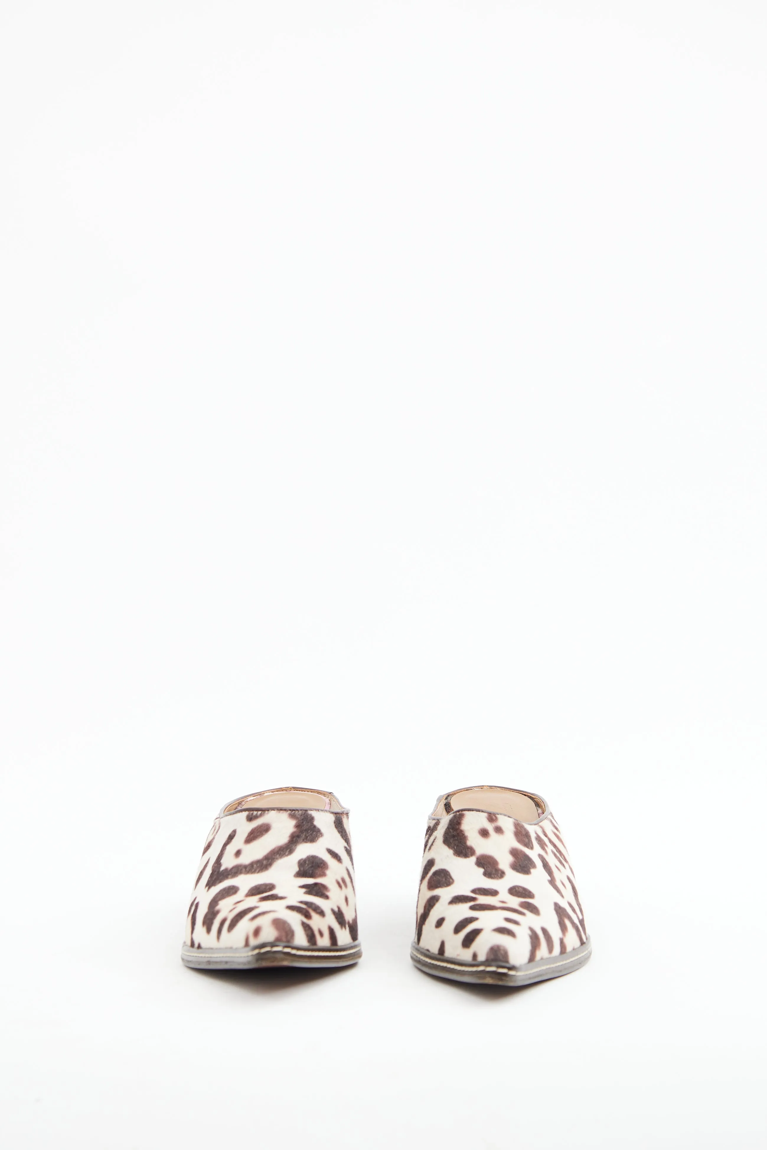 Cream Print Western Mule