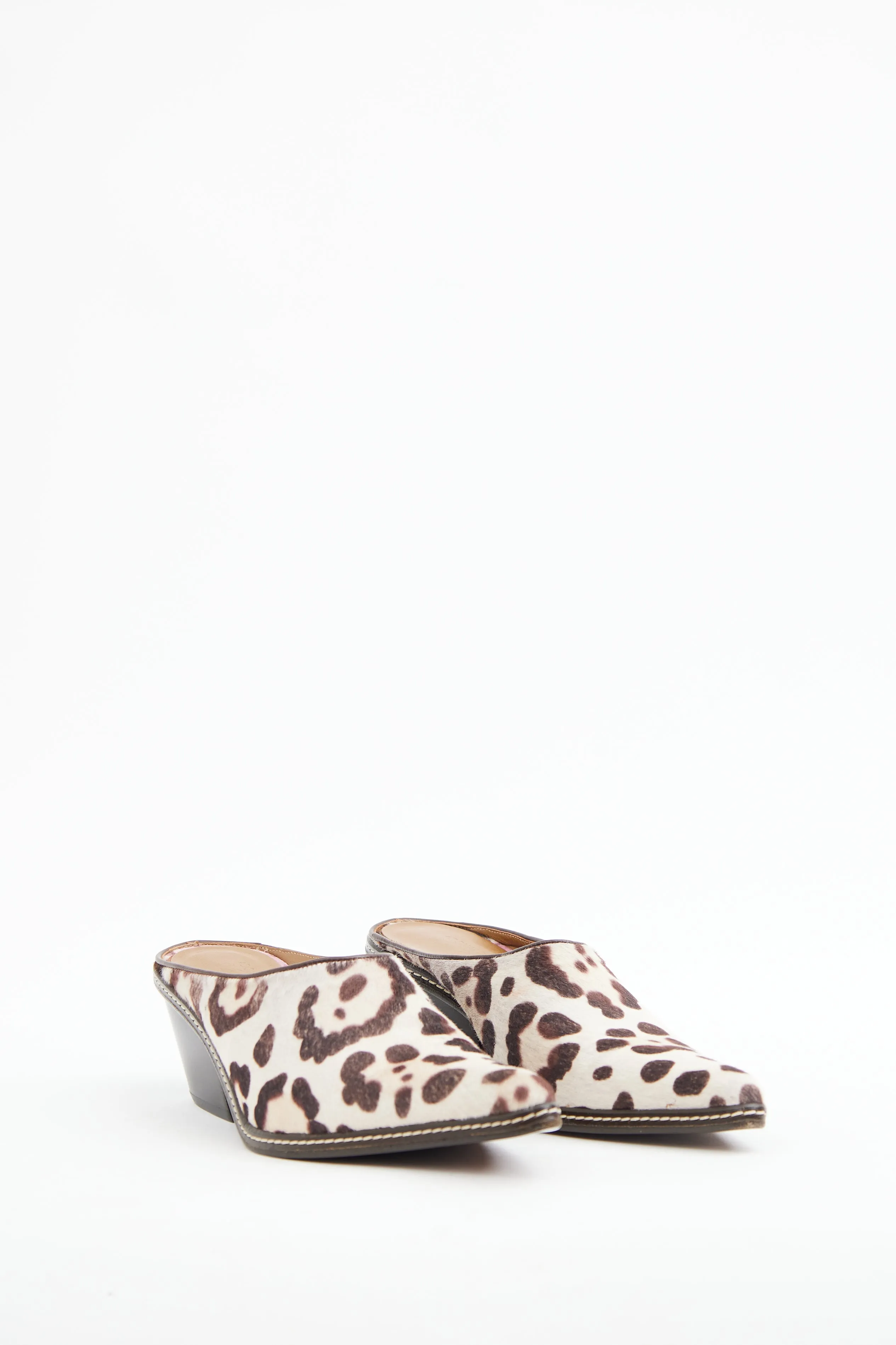 Cream Print Western Mule