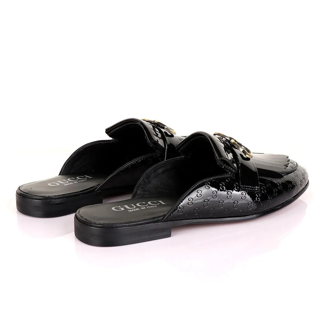 Crown Lashes Black Wetlips Mole Half Leather Shoe