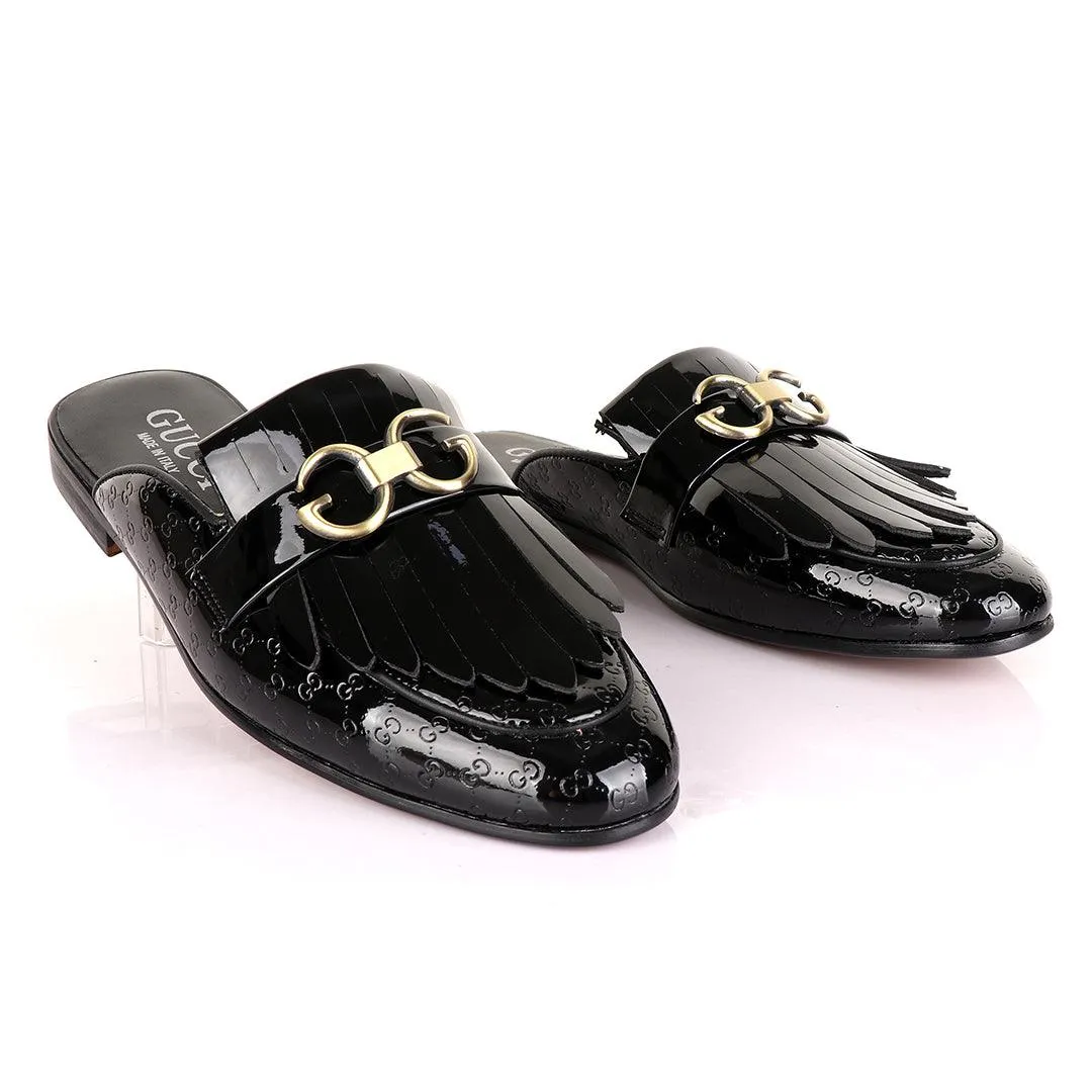 Crown Lashes Black Wetlips Mole Half Leather Shoe