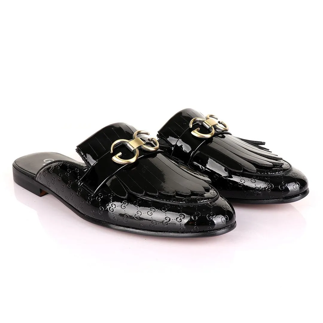 Crown Lashes Black Wetlips Mole Half Leather Shoe