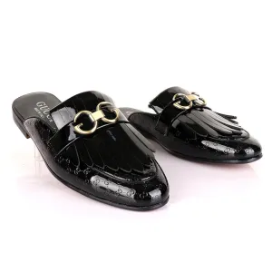 Crown Lashes Black Wetlips Mole Half Leather Shoe